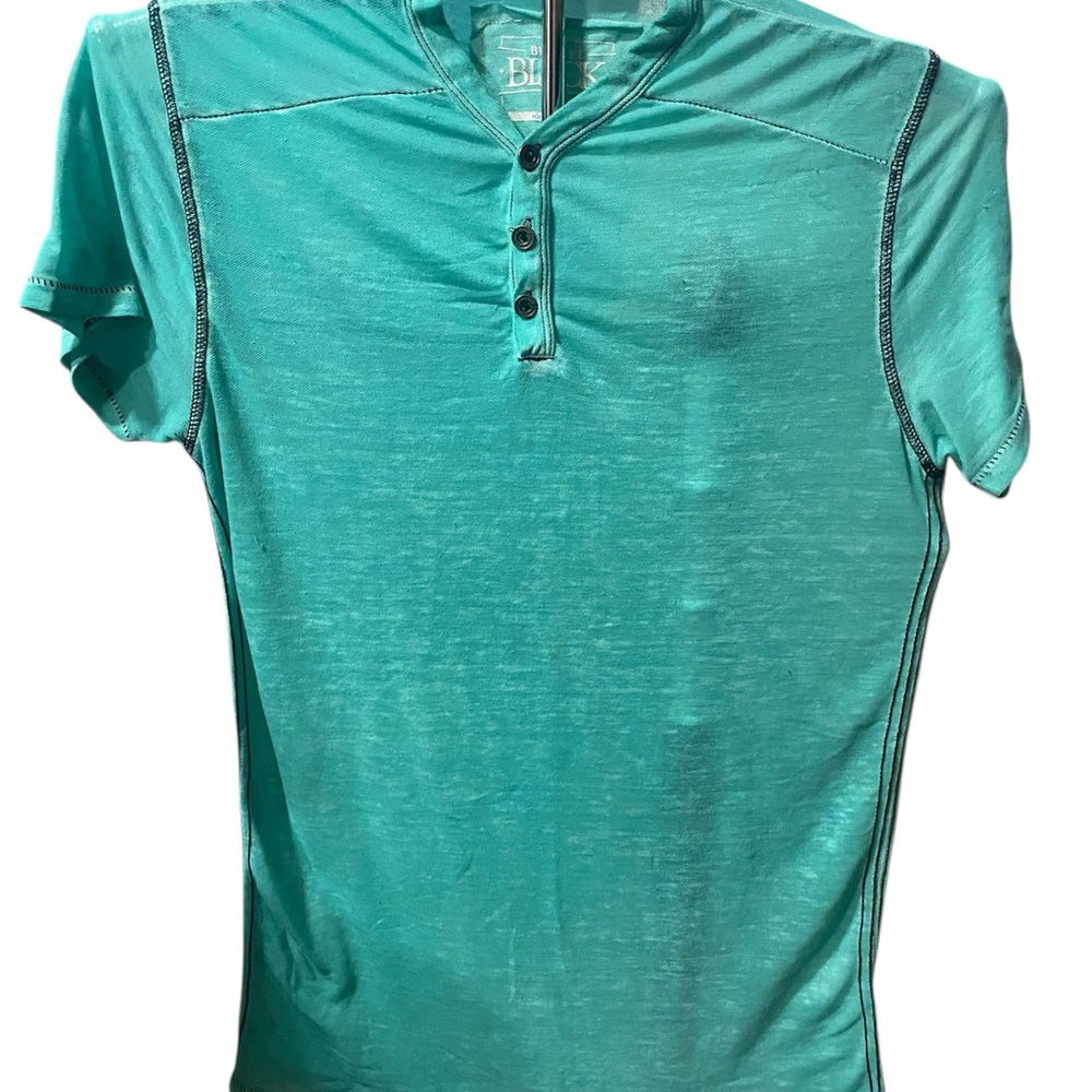 Buckle Men's Aqua Short Sleeve Henley